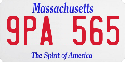 MA license plate 9PA565