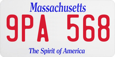 MA license plate 9PA568
