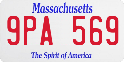MA license plate 9PA569