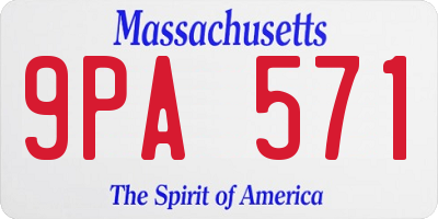 MA license plate 9PA571