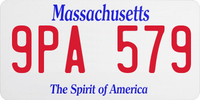 MA license plate 9PA579
