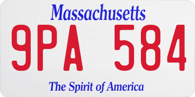 MA license plate 9PA584