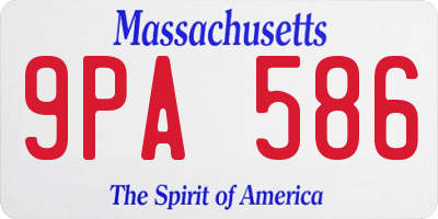MA license plate 9PA586