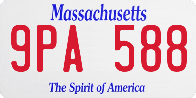 MA license plate 9PA588