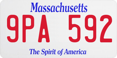 MA license plate 9PA592