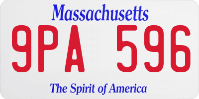 MA license plate 9PA596