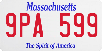 MA license plate 9PA599