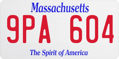MA license plate 9PA604