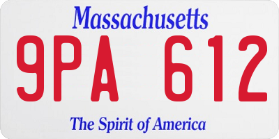 MA license plate 9PA612