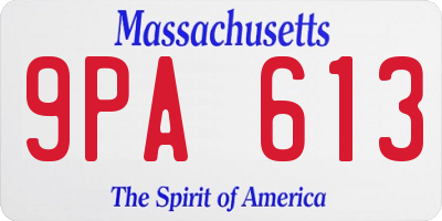 MA license plate 9PA613