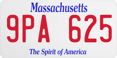 MA license plate 9PA625