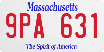 MA license plate 9PA631