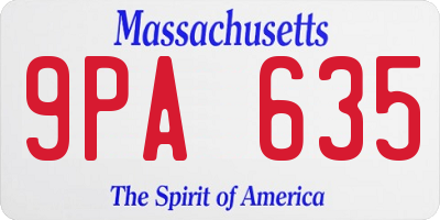 MA license plate 9PA635