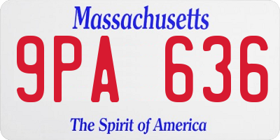 MA license plate 9PA636