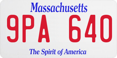 MA license plate 9PA640