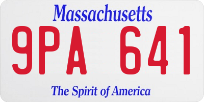 MA license plate 9PA641