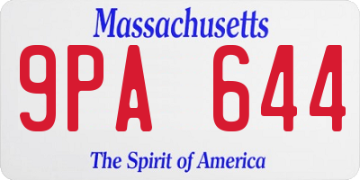MA license plate 9PA644
