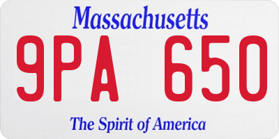 MA license plate 9PA650