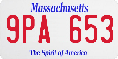 MA license plate 9PA653