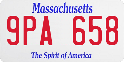 MA license plate 9PA658