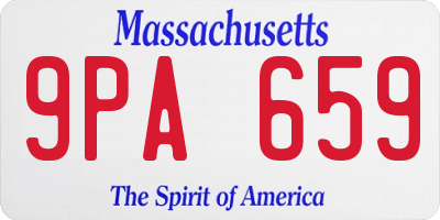 MA license plate 9PA659