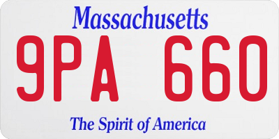 MA license plate 9PA660