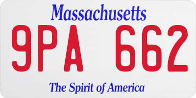 MA license plate 9PA662