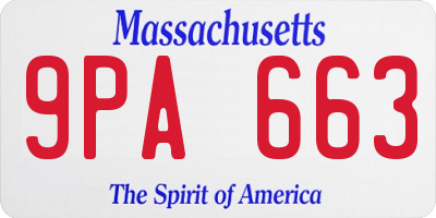 MA license plate 9PA663
