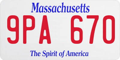 MA license plate 9PA670