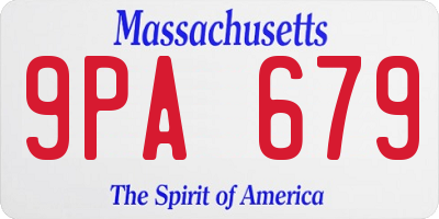 MA license plate 9PA679