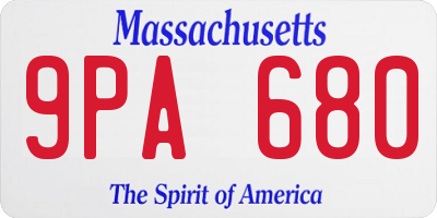 MA license plate 9PA680