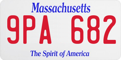 MA license plate 9PA682