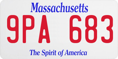 MA license plate 9PA683