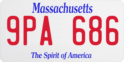 MA license plate 9PA686