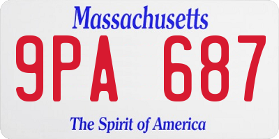 MA license plate 9PA687