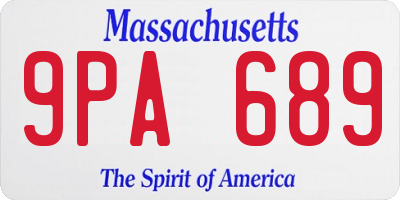 MA license plate 9PA689