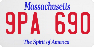 MA license plate 9PA690
