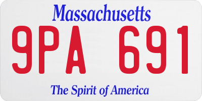 MA license plate 9PA691