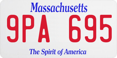 MA license plate 9PA695