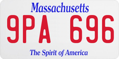 MA license plate 9PA696