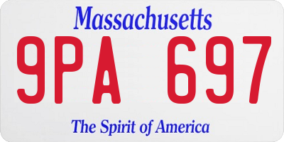 MA license plate 9PA697