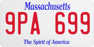 MA license plate 9PA699
