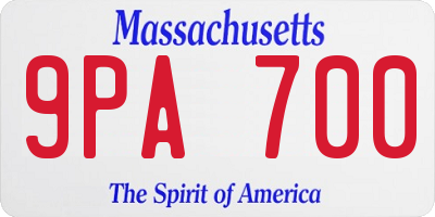 MA license plate 9PA700