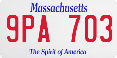 MA license plate 9PA703