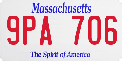 MA license plate 9PA706