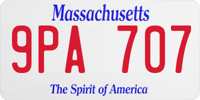 MA license plate 9PA707