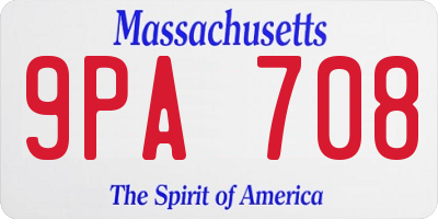 MA license plate 9PA708