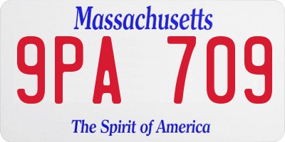 MA license plate 9PA709