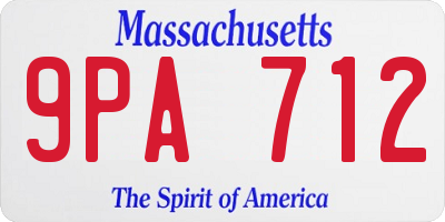MA license plate 9PA712
