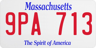 MA license plate 9PA713